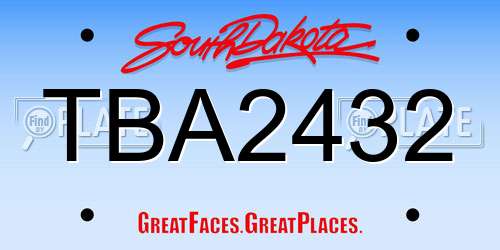 TBA2432 South Dakota License Plate