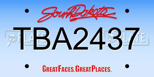 TBA2437 South Dakota License Plate