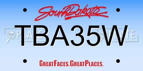 TBA35W South Dakota License Plate