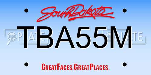 TBA55M South Dakota License Plate