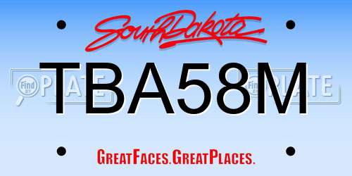 TBA58M South Dakota License Plate