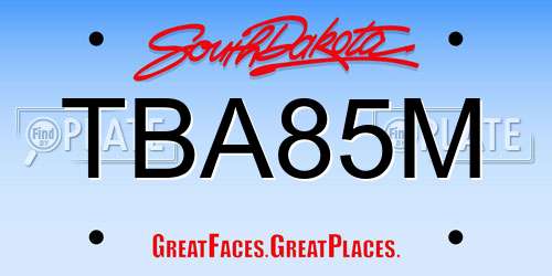 TBA85M South Dakota License Plate
