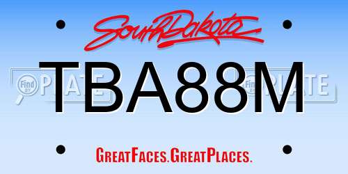 TBA88M South Dakota License Plate