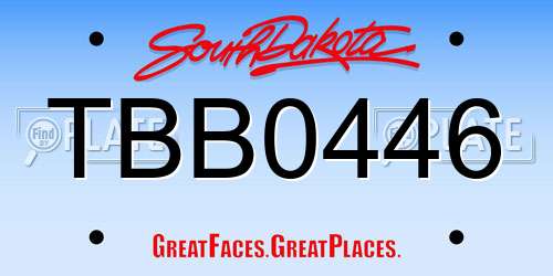 TBB0446 South Dakota License Plate