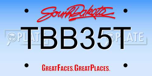 TBB35T South Dakota License Plate