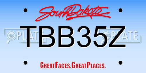 TBB35Z South Dakota License Plate