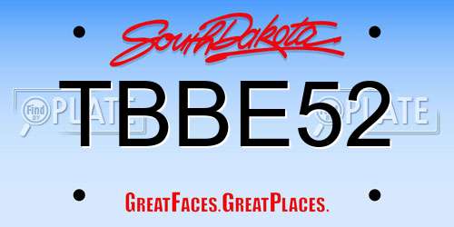 TBBE52 South Dakota License Plate