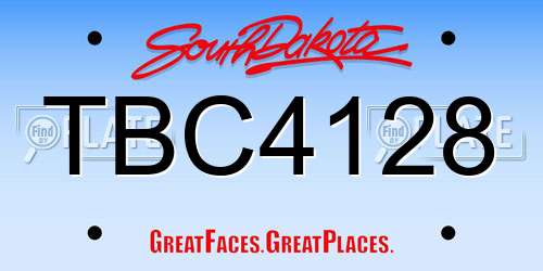 TBC4128 South Dakota License Plate
