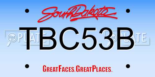 TBC53B South Dakota License Plate