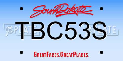 TBC53S South Dakota License Plate