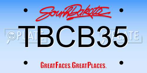 TBCB35 South Dakota License Plate