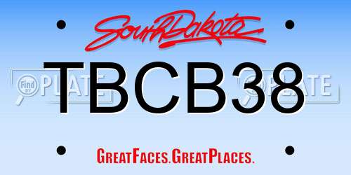 TBCB38 South Dakota License Plate