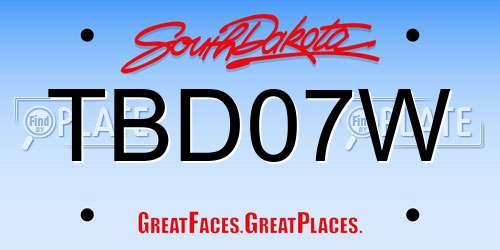 TBD07W South Dakota License Plate