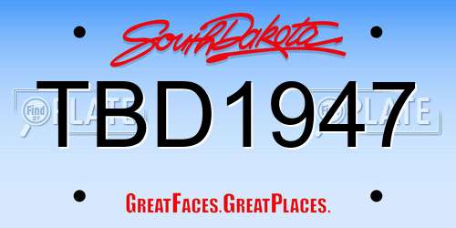 TBD1947 South Dakota License Plate