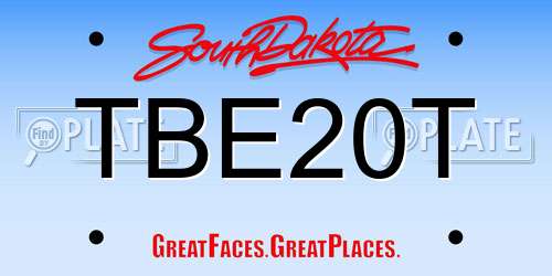 TBE20T South Dakota License Plate