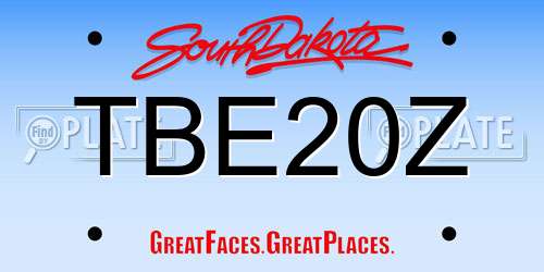 TBE20Z South Dakota License Plate