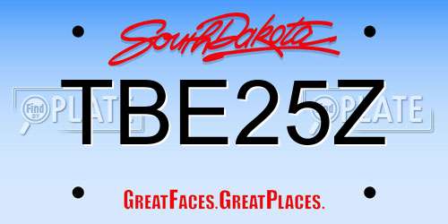 TBE25Z South Dakota License Plate