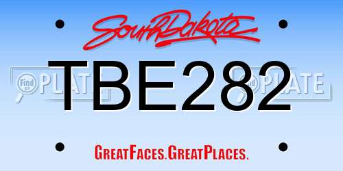 TBE282 South Dakota License Plate