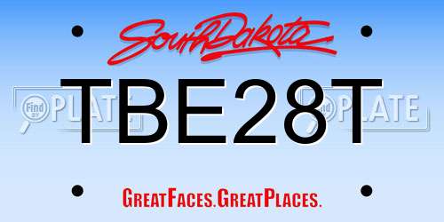 TBE28T South Dakota License Plate