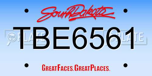 TBE6561 South Dakota License Plate