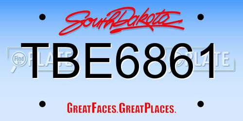 TBE6861 South Dakota License Plate