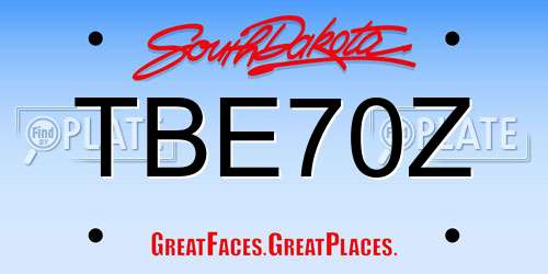 TBE70Z South Dakota License Plate