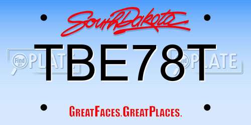 TBE78T South Dakota License Plate