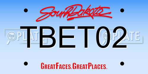 TBET02 South Dakota License Plate