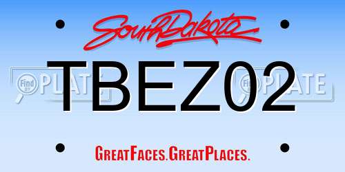 TBEZ02 South Dakota License Plate