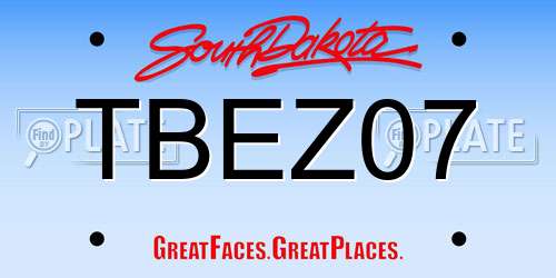 TBEZ07 South Dakota License Plate