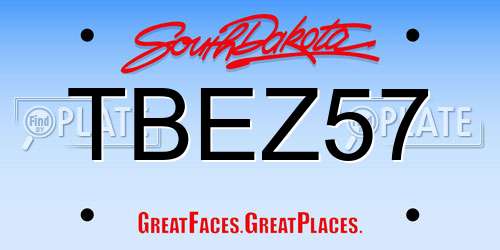 TBEZ57 South Dakota License Plate