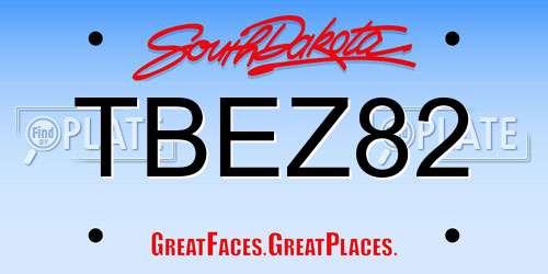 TBEZ82 South Dakota License Plate