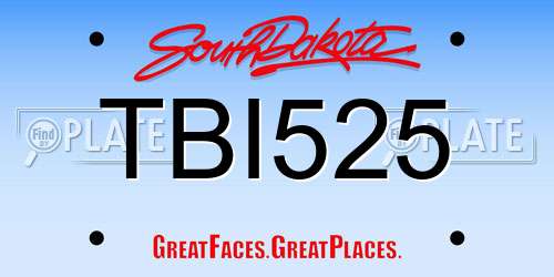 TBI525 South Dakota License Plate
