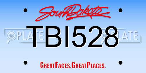 TBI528 South Dakota License Plate