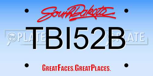 TBI52B South Dakota License Plate