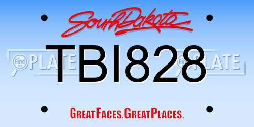 TBI828 South Dakota License Plate