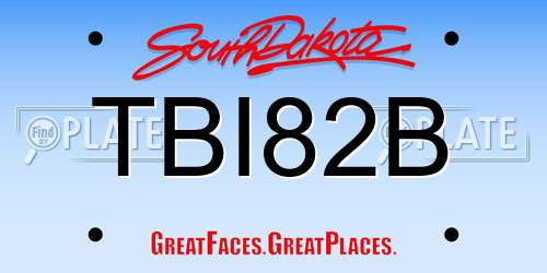 TBI82B South Dakota License Plate