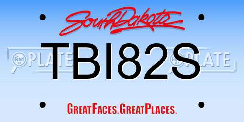 TBI82S South Dakota License Plate