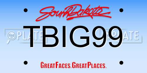 TBIG99 South Dakota License Plate