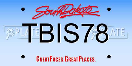 TBIS78 South Dakota License Plate