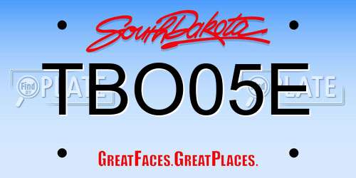 TBO05E South Dakota License Plate