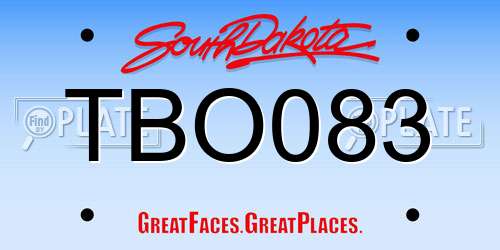 TBO083 South Dakota License Plate