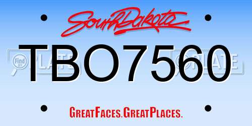 TBO7560 South Dakota License Plate
