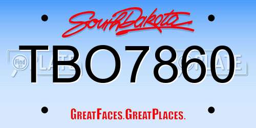 TBO7860 South Dakota License Plate