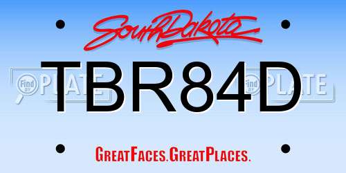 TBR84D South Dakota License Plate