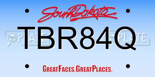 TBR84Q South Dakota License Plate