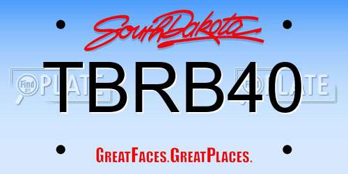 TBRB40 South Dakota License Plate