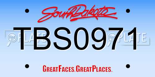 TBS0971 South Dakota License Plate