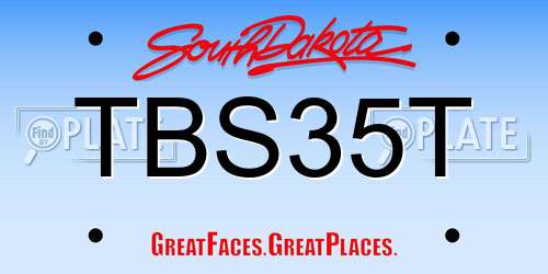 TBS35T South Dakota License Plate