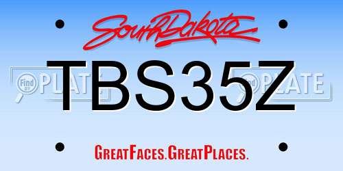 TBS35Z South Dakota License Plate